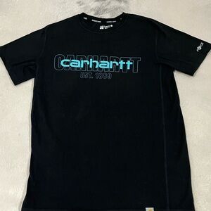 Carhartt Black Tee with Blue Logo